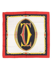 Mast Line Jewelry Pattern Scarf White/Red/Multi