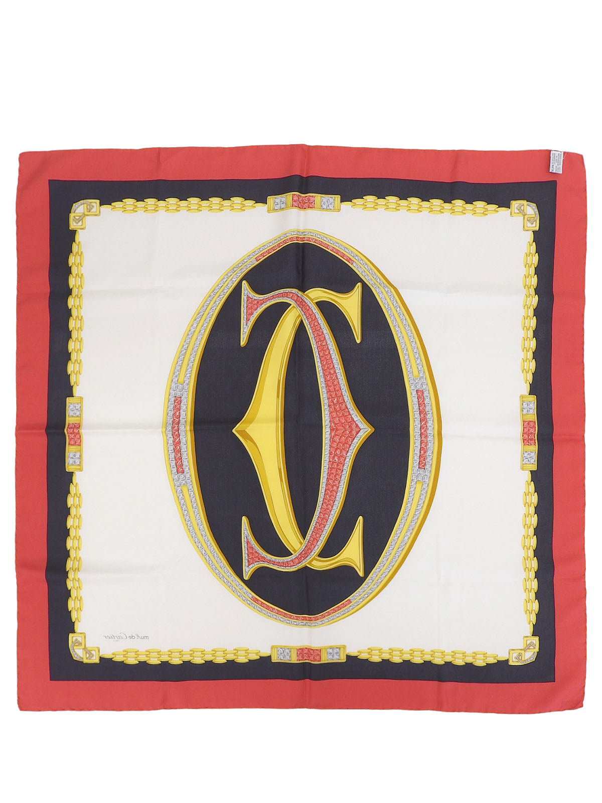 マストラインジュエリーパターンスカーフ ホワイト/レッド/マルチ