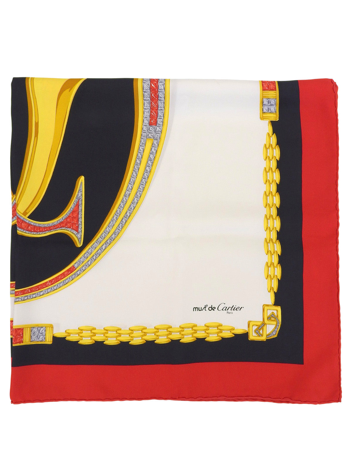 Mast Line Jewelry Pattern Scarf White/Red/Multi