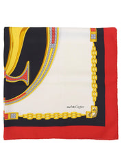 Mast Line Jewelry Pattern Scarf White/Red/Multi