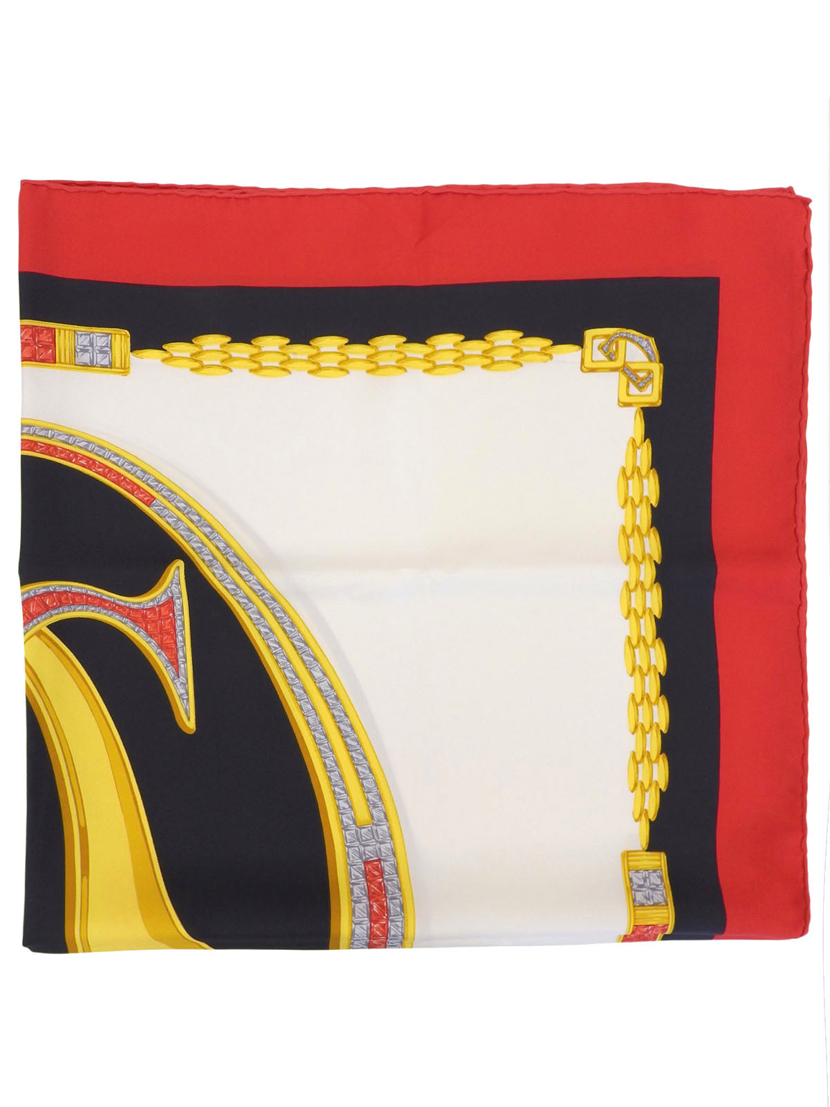 Mast Line Jewelry Pattern Scarf White/Red/Multi