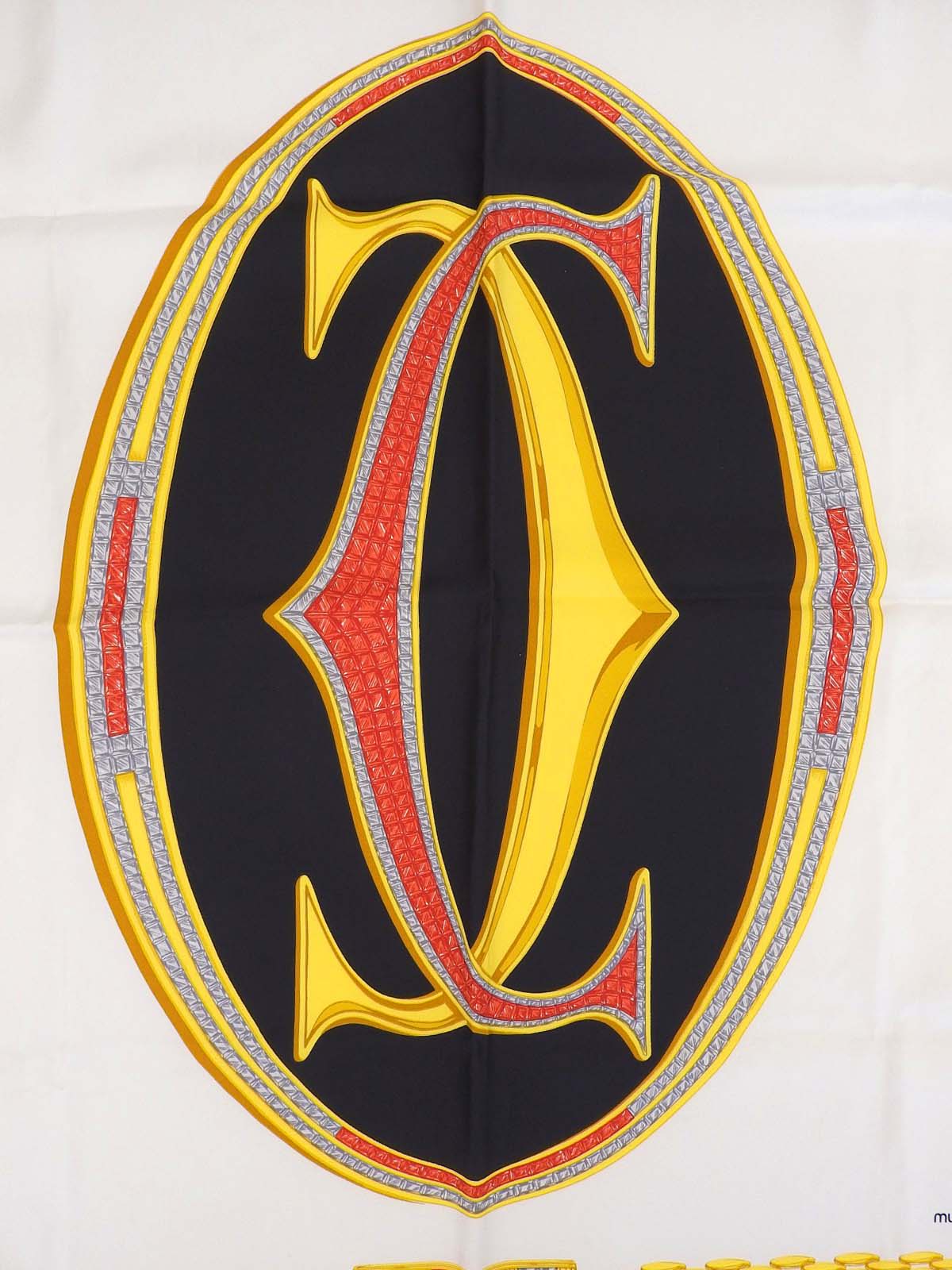 Mast Line Jewelry Pattern Scarf White/Red/Multi