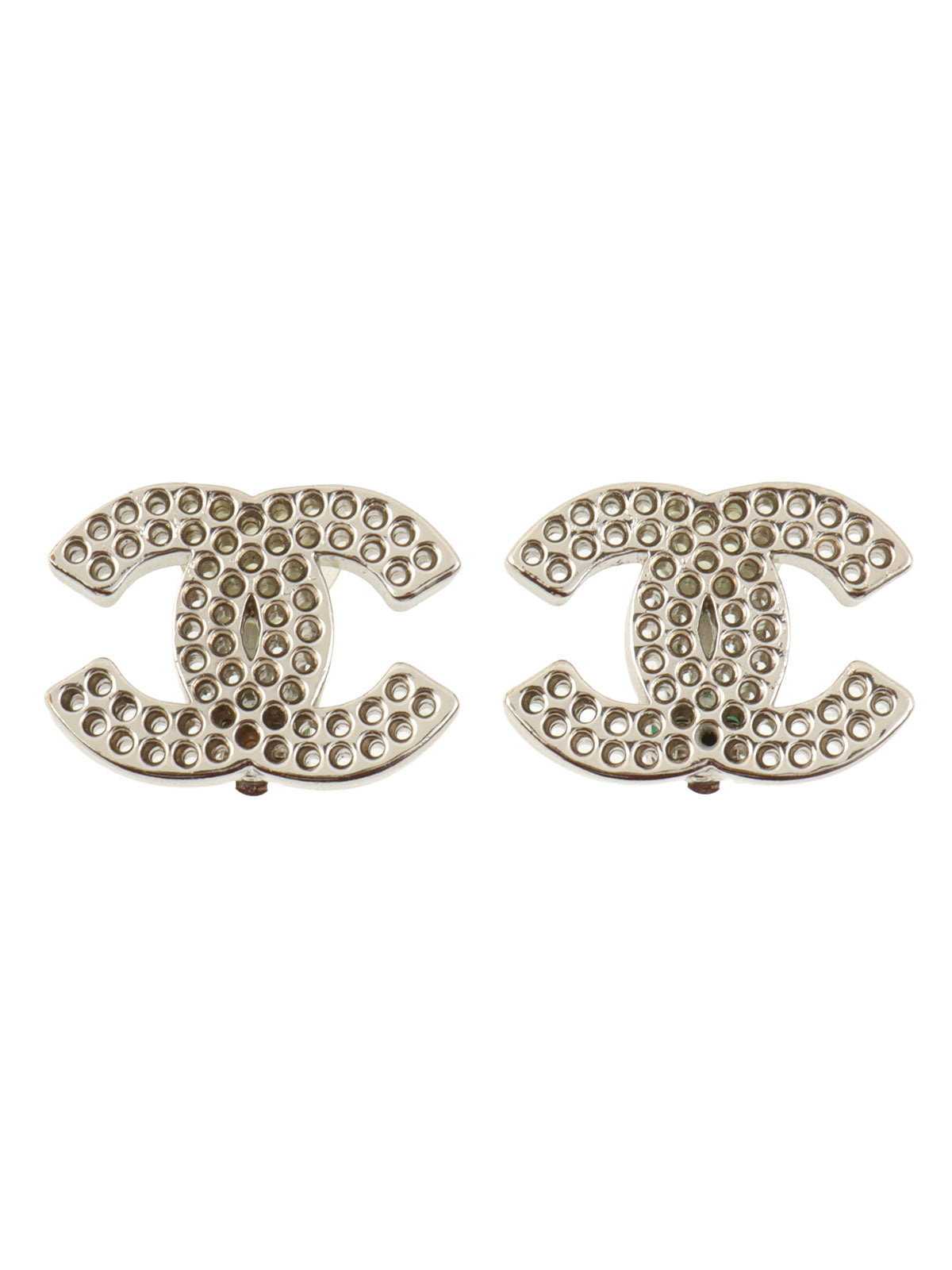 2003 Punched CC Mark Earrings, Silver