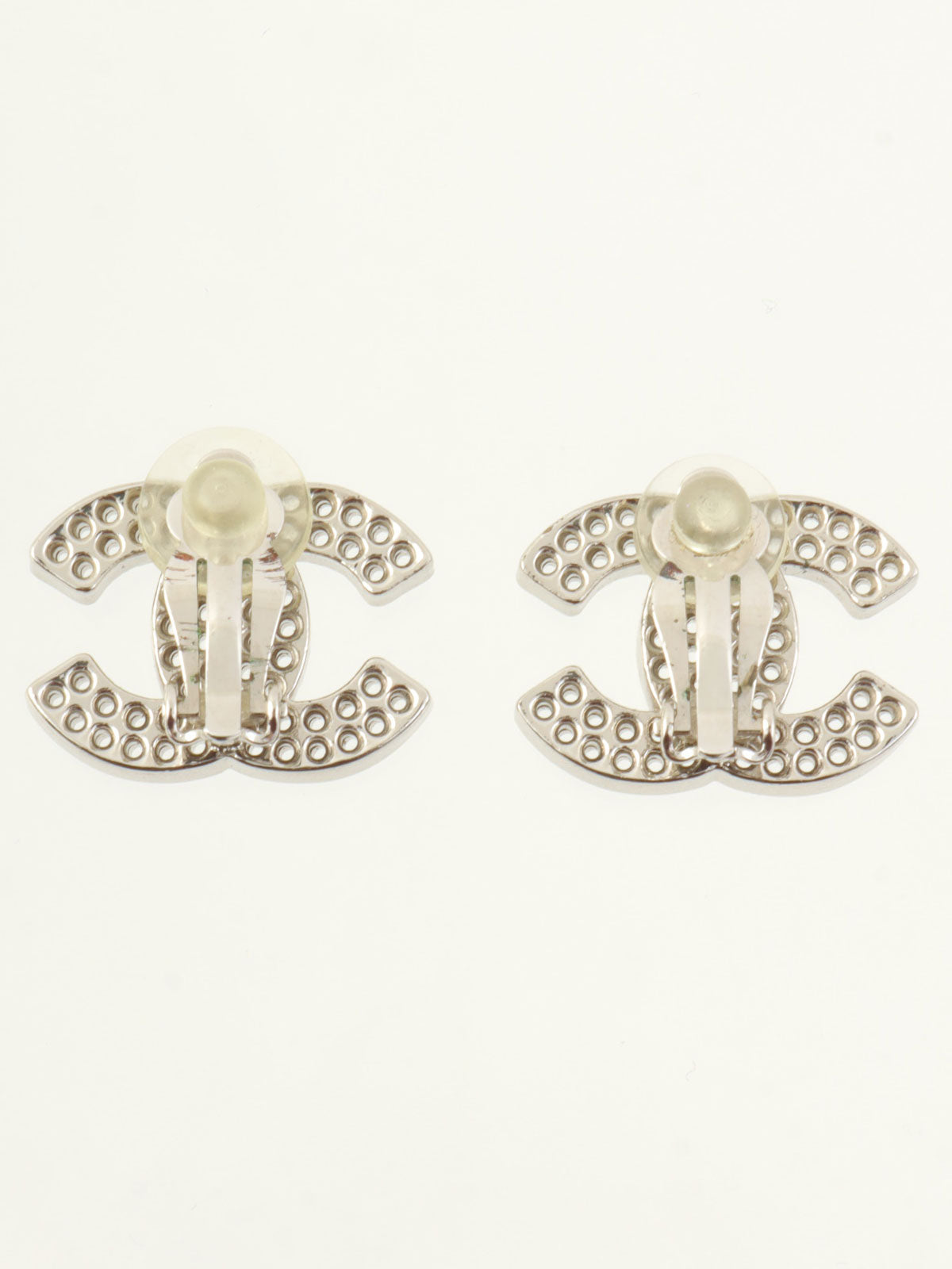 2003 Punched CC Mark Earrings, Silver