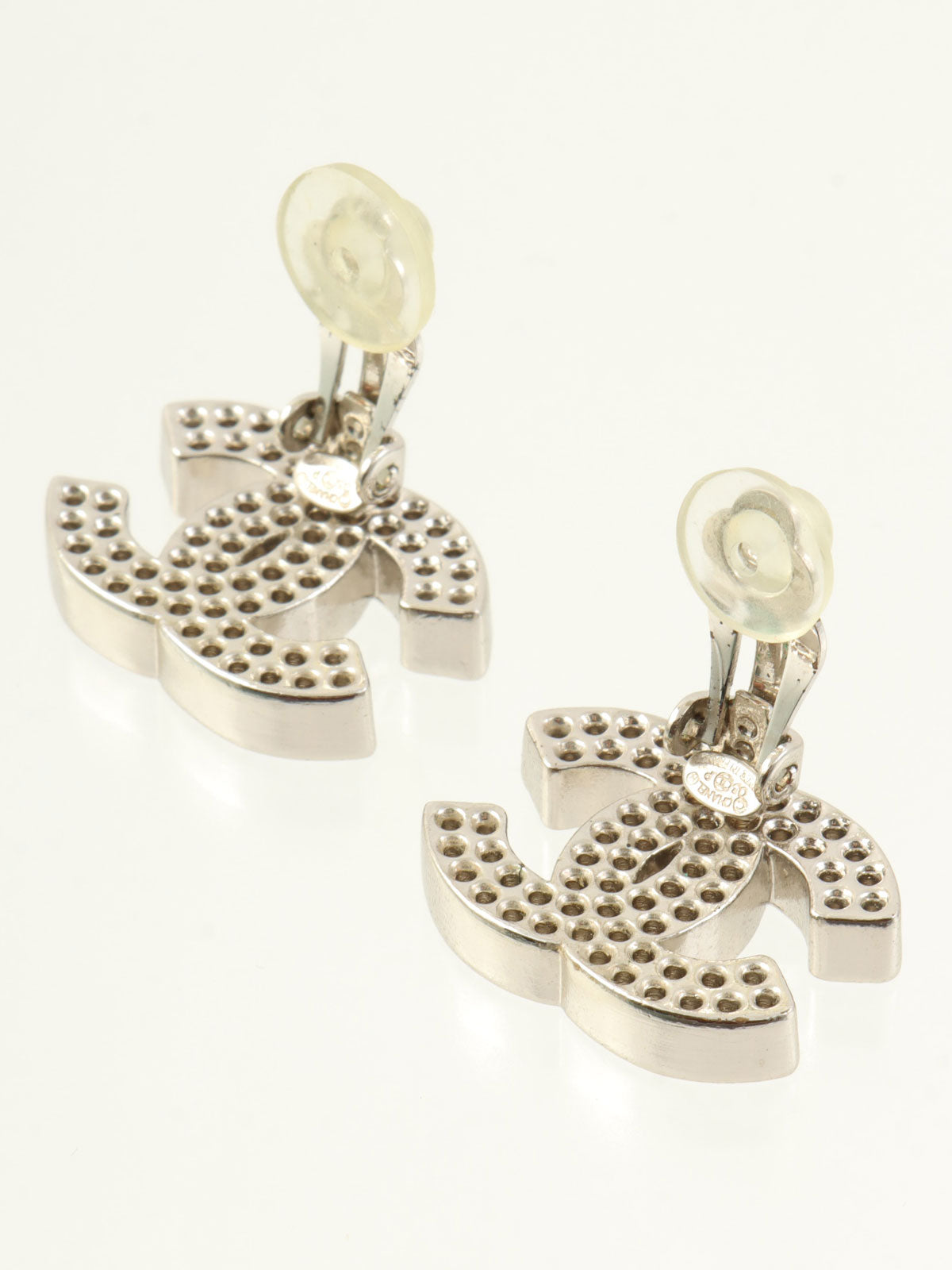 2003 Punched CC Mark Earrings, Silver