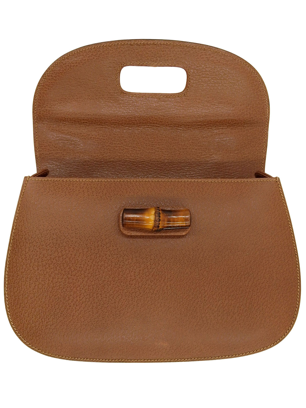 棕色猪皮竹制两用包