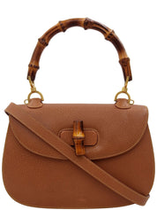 棕色猪皮竹制两用包