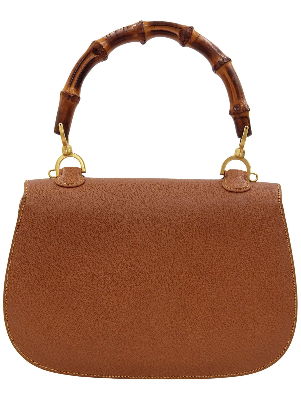 棕色猪皮竹制两用包