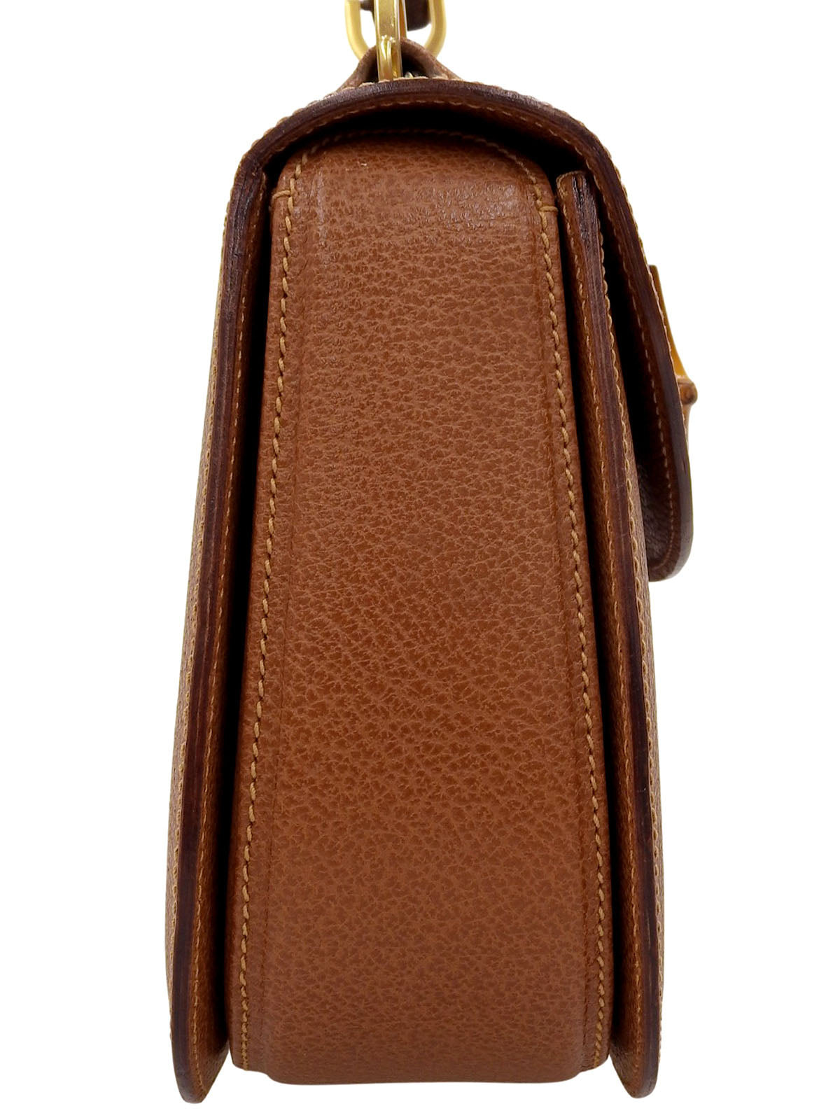 棕色猪皮竹制两用包