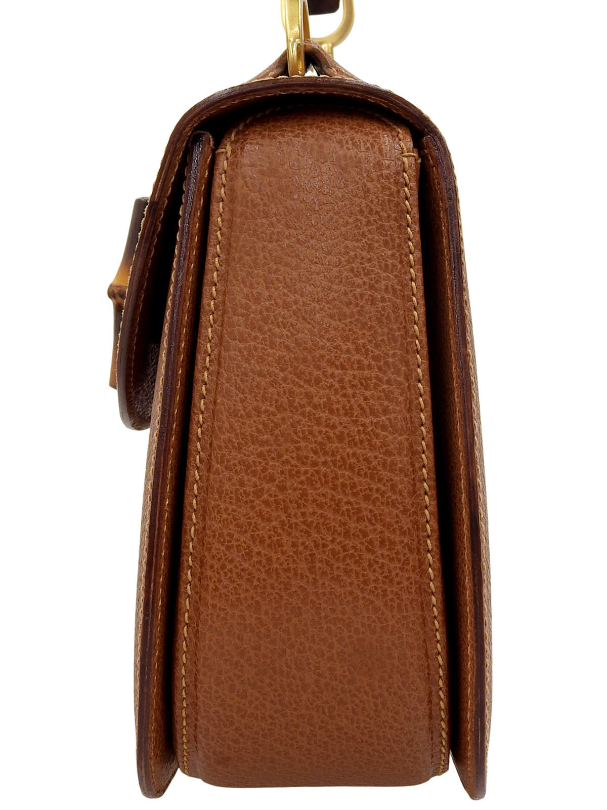 棕色猪皮竹制两用包