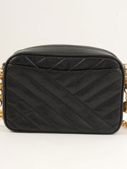 1992年頃製 キャビアスキンバイアスステッチビジューチェーンバッグ ブラック