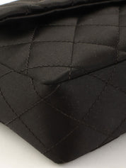 2008年頃製 シルクサテンカラーストーンCCターンロックチェーンショルダーバッグ ブラック