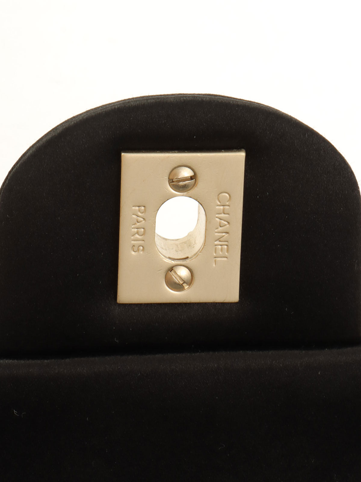 2008年頃製 シルクサテンカラーストーンCCターンロックチェーンショルダーバッグ ブラック