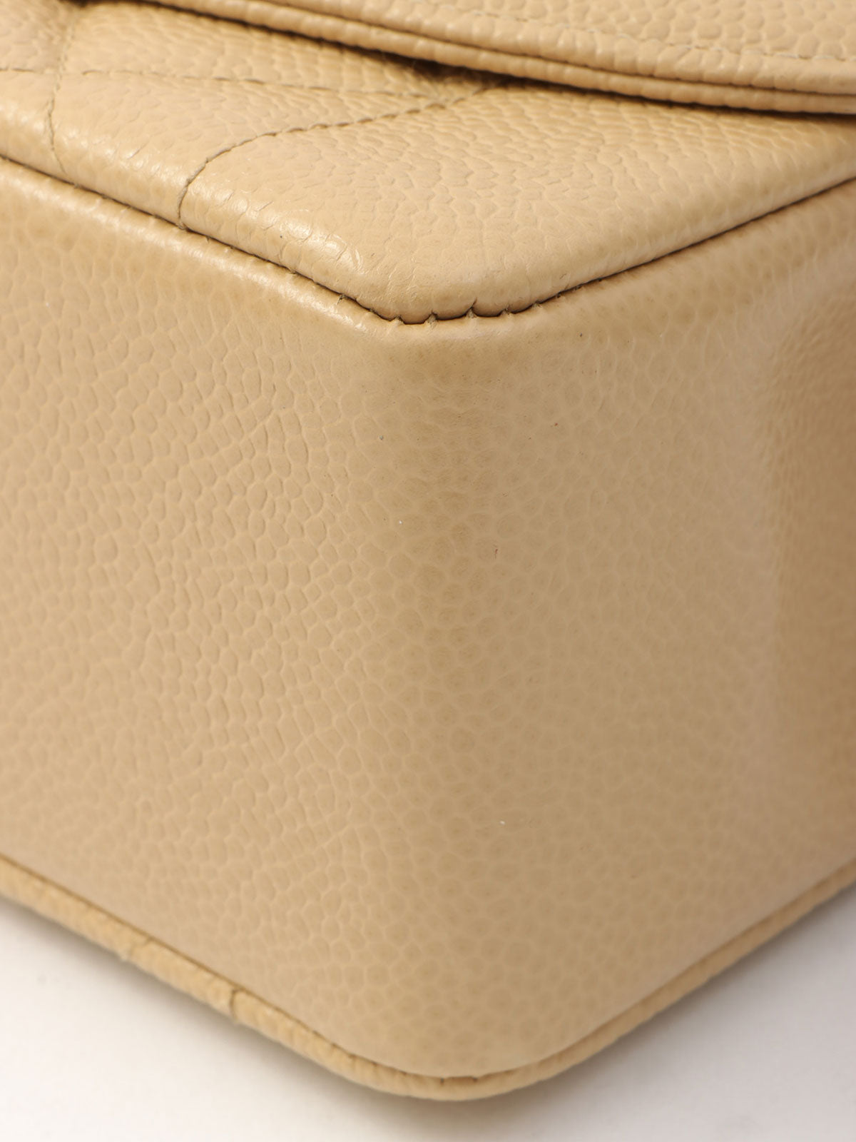 Diana caviar leather flap chain bag, 22cm, beige, made around 1995.