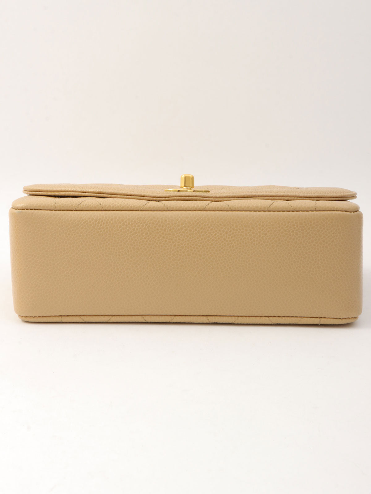 Diana caviar leather flap chain bag, 22cm, beige, made around 1995.