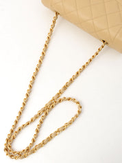 Diana caviar leather flap chain bag, 22cm, beige, made around 1995.