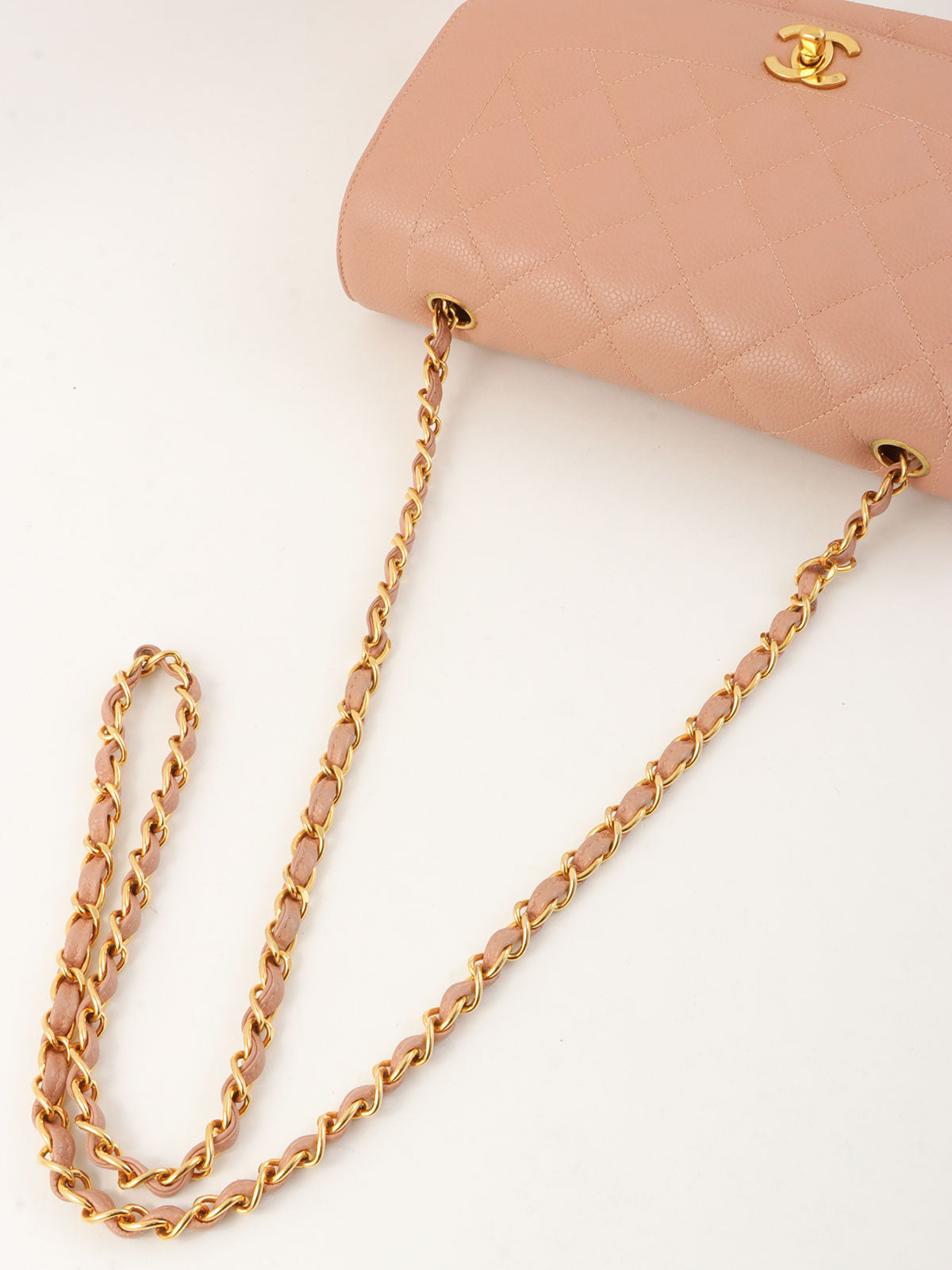 1995 Diana flap chain bag, 25cm, pink
