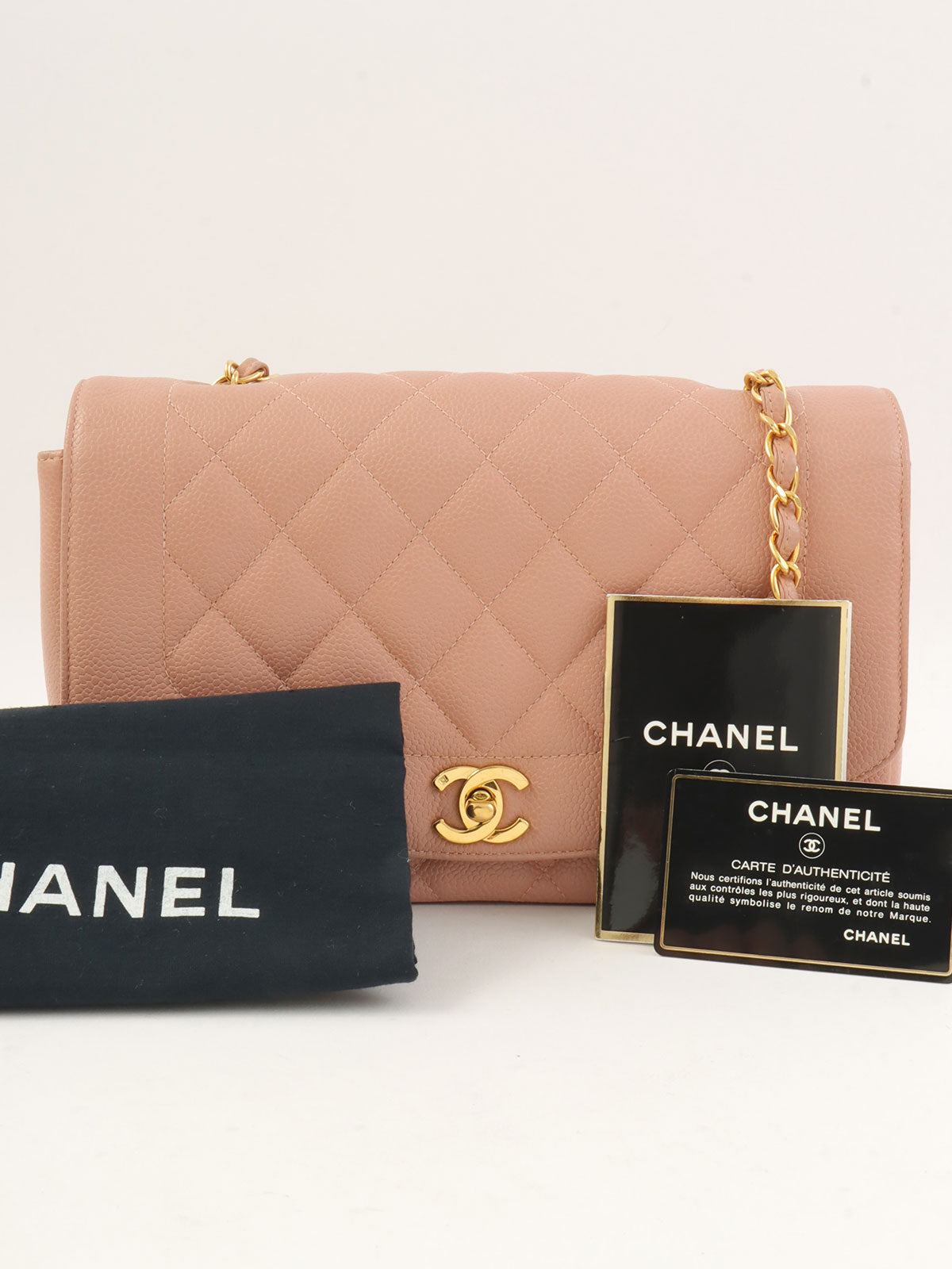 1995 Diana flap chain bag, 25cm, pink