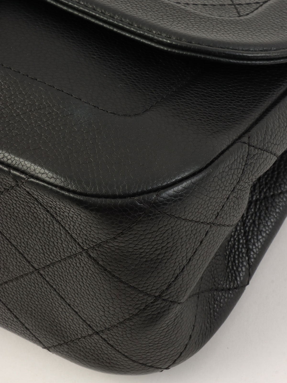 2014年頃製 キャビアスキンCCターンロックチェーンショルダーバッグ ブラック