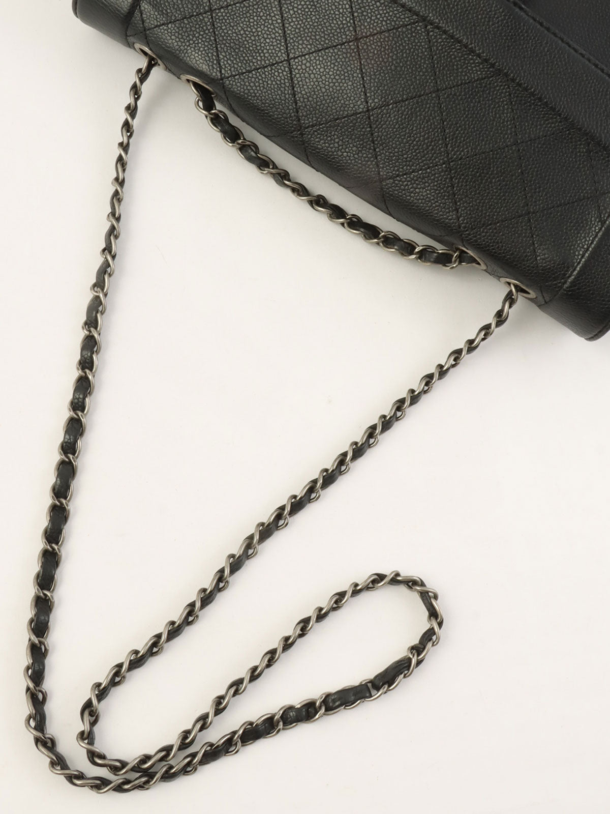 2014年頃製 キャビアスキンCCターンロックチェーンショルダーバッグ ブラック