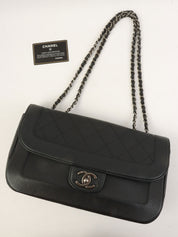 2014年頃製 キャビアスキンCCターンロックチェーンショルダーバッグ ブラック