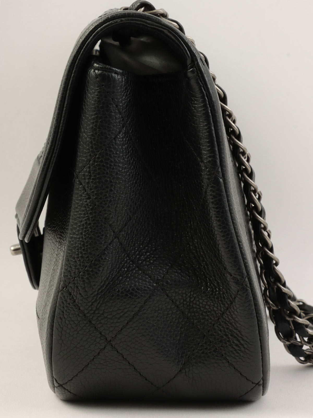 2014年頃製 キャビアスキンCCターンロックチェーンショルダーバッグ ブラック