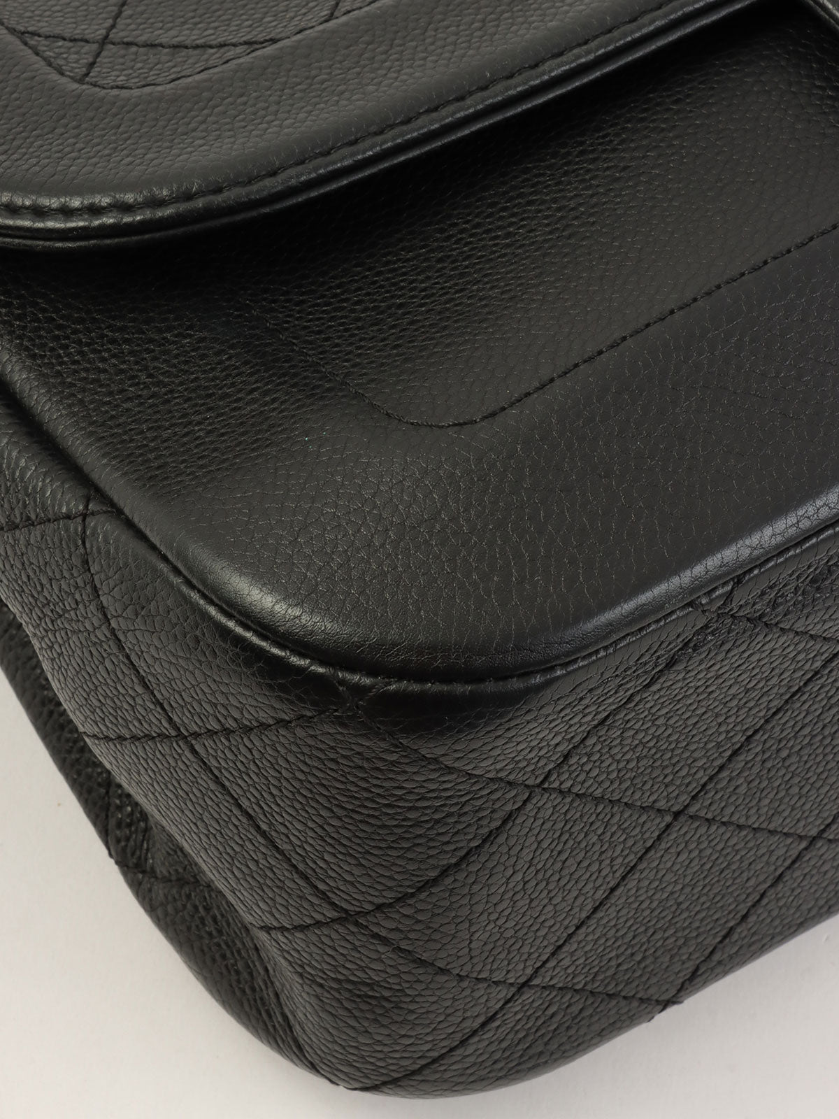 2014年頃製 キャビアスキンCCターンロックチェーンショルダーバッグ ブラック