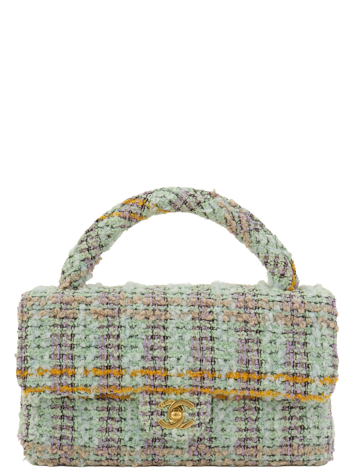 1992年頃製 クラシックフラップハンドバッグ ミントグリーン/マルチ