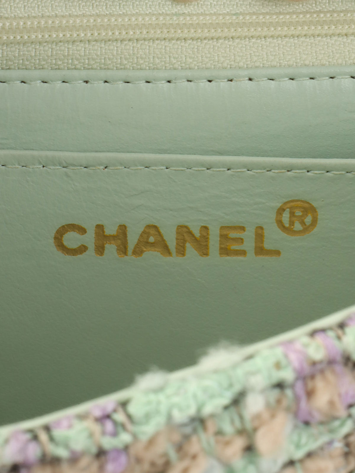 1992年頃製 クラシックフラップハンドバッグ ミントグリーン/マルチ