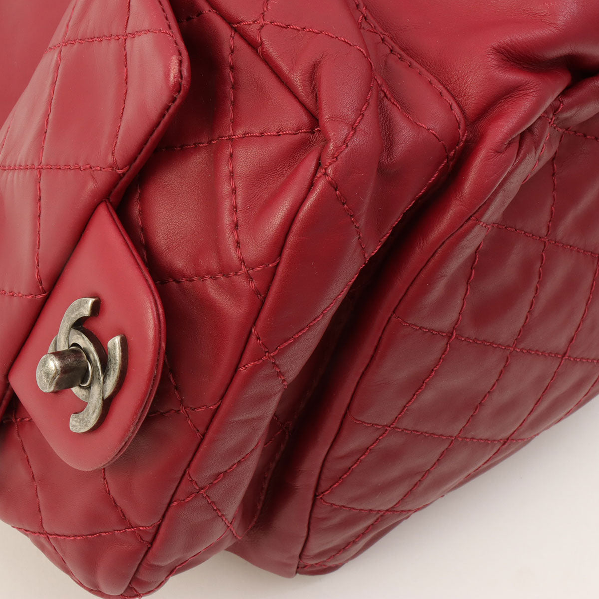 2013-era Matelasse Stitch CC Turnlock Backpack Bordeaux