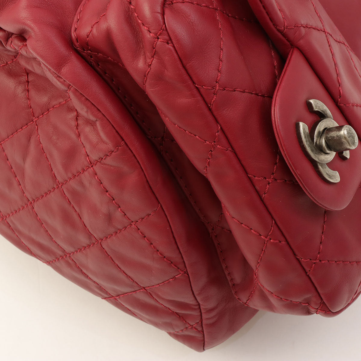 2013-era Matelasse Stitch CC Turnlock Backpack Bordeaux