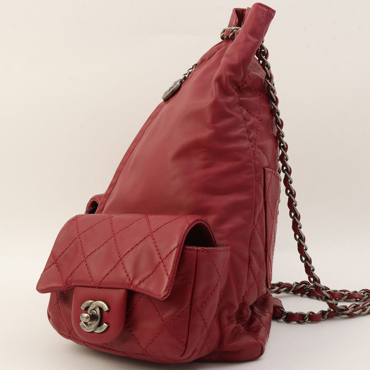 2013-era Matelasse Stitch CC Turnlock Backpack Bordeaux