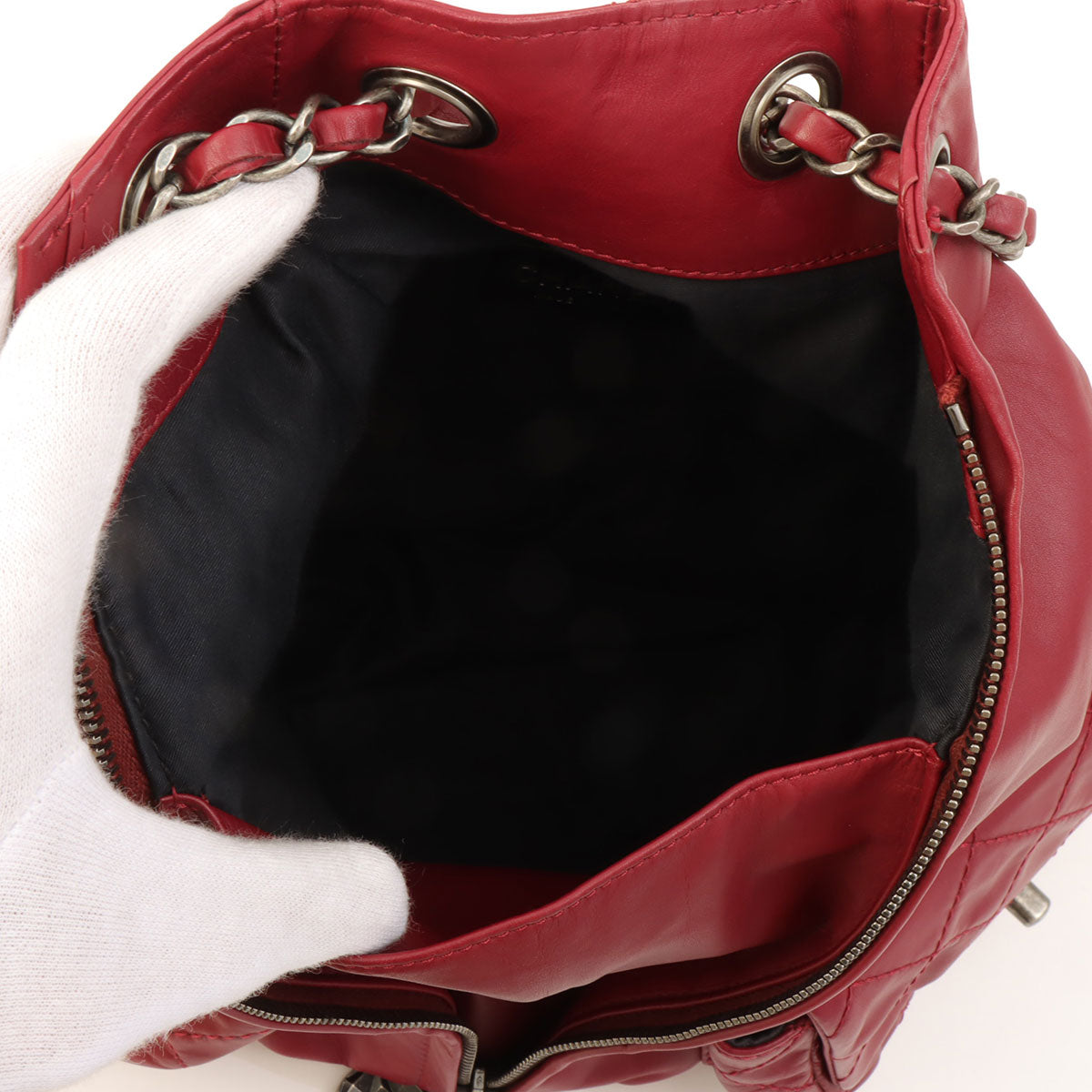 2013-era Matelasse Stitch CC Turnlock Backpack Bordeaux