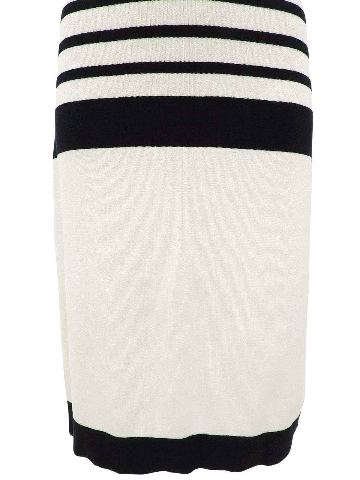 ボーダーパターンCCマーク刺繍ノースリーブワンピース ホワイト/ネイビー