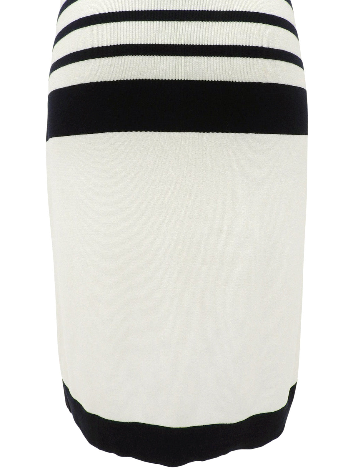 ボーダーパターンCCマーク刺繍ノースリーブワンピース ホワイト/ネイビー