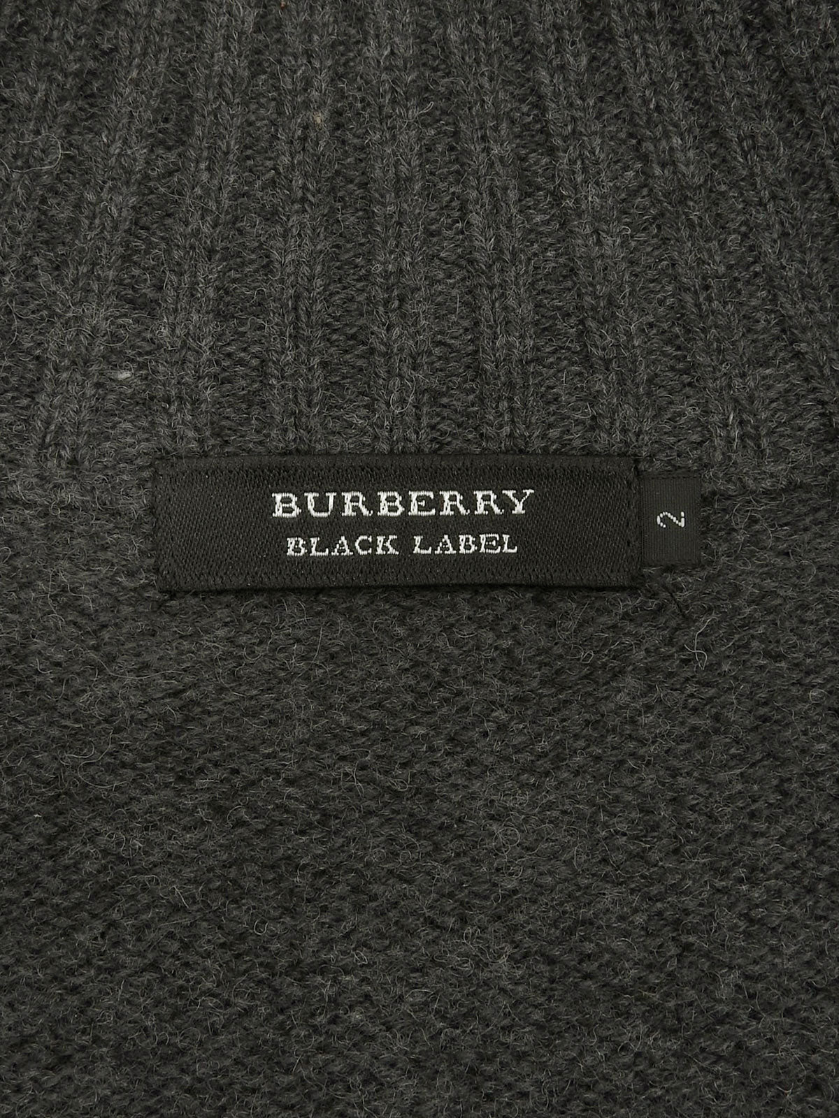 Wool shoulder design zip-up knit top in grey