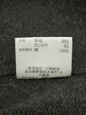 Wool shoulder design zip-up knit top in grey