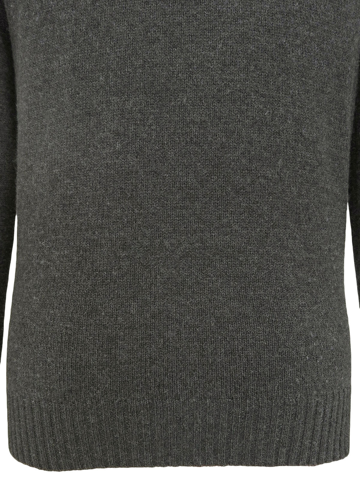 ウールショルダーデザインジップアップニットトップス グレー