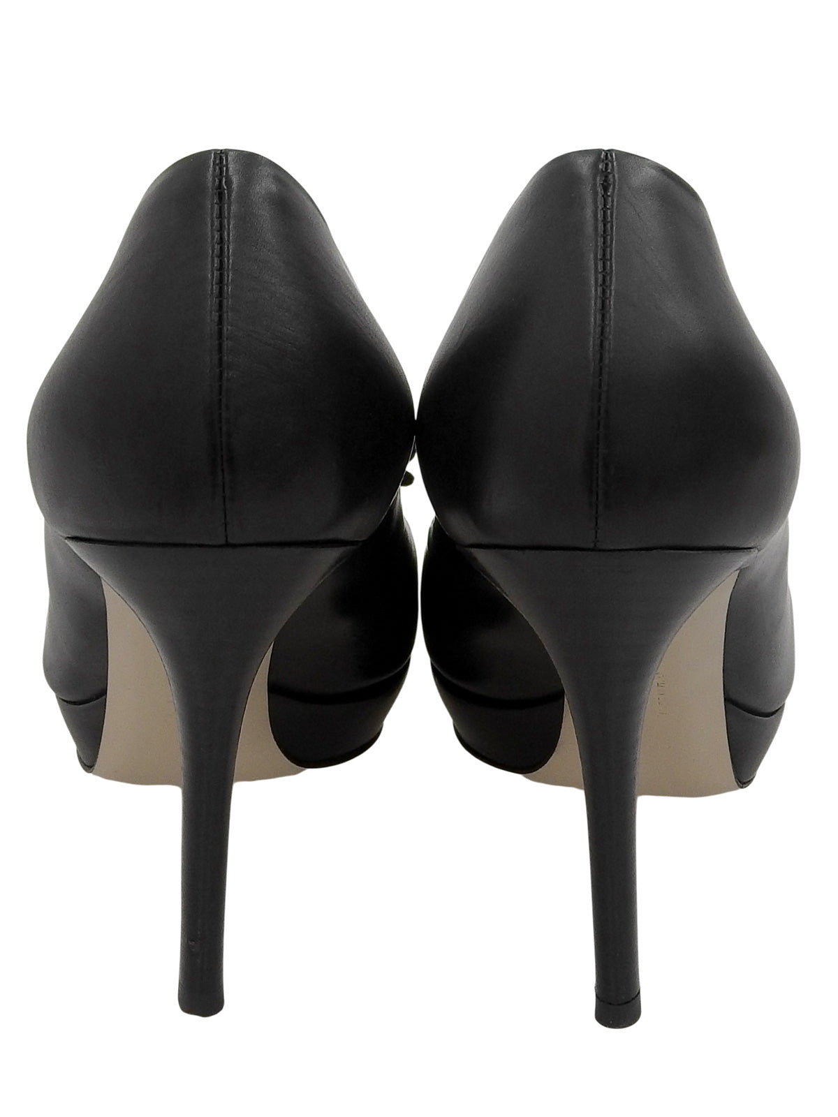 Vara黑色缎带高跟鞋