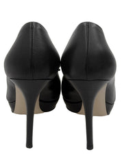 Vara黑色缎带高跟鞋