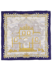 カレ90 Envolパターンスカーフ ネイビー/ホワイト/マルチ