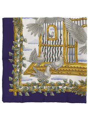 カレ90 Envolパターンスカーフ ネイビー/ホワイト/マルチ