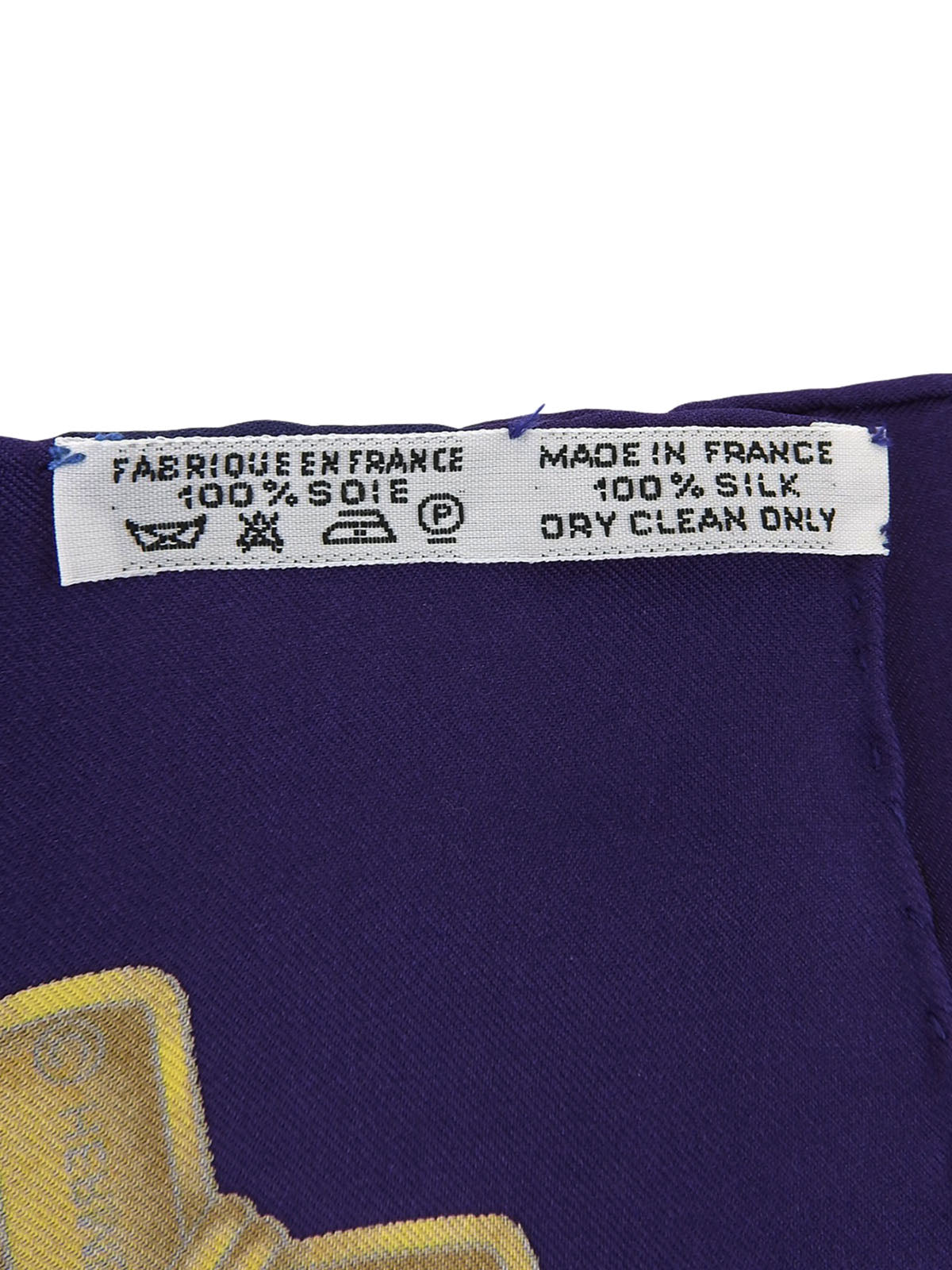 カレ90 Envolパターンスカーフ ネイビー/ホワイト/マルチ