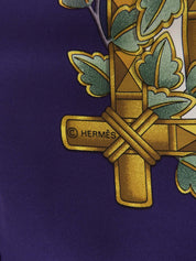 カレ90 Envolパターンスカーフ ネイビー/ホワイト/マルチ