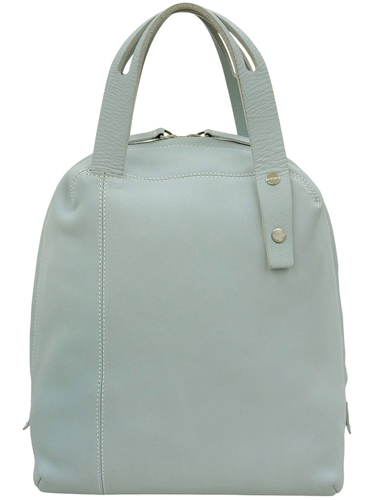 Logo embossed handbag in light blue