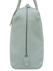 Logo embossed handbag in light blue