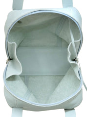 Logo embossed handbag in light blue