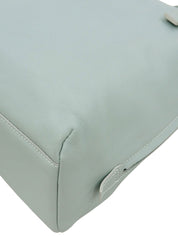 Logo embossed handbag in light blue