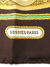 Carré 90 Opera Pattern Scarf Brown/Multi