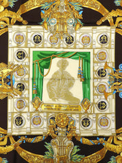 Carré 90 Opera Pattern Scarf Brown/Multi